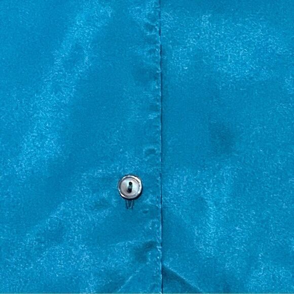 Vintage Me 2 By Miss Elaine Button-down Night Shirt Pajama Blue Size Large - Picture 5 of 10